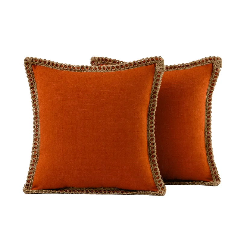 

Inyahome 2pcs Set Square Throw Pillow Cover Super Soft and Luxury Decor Euro Pillowcase Throw Cushion Cover Modern Pillowcase