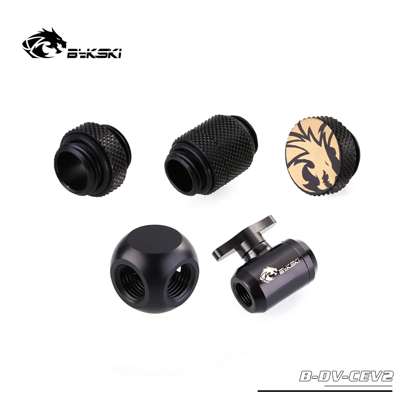 Bykski Kit Interruptor de Válvula de Água Dupla g1 Interno Thread Thread Thread Cooler Sistema Conector Interruptor Mais Plugue Macho para Macho Montagem - Imagem 3