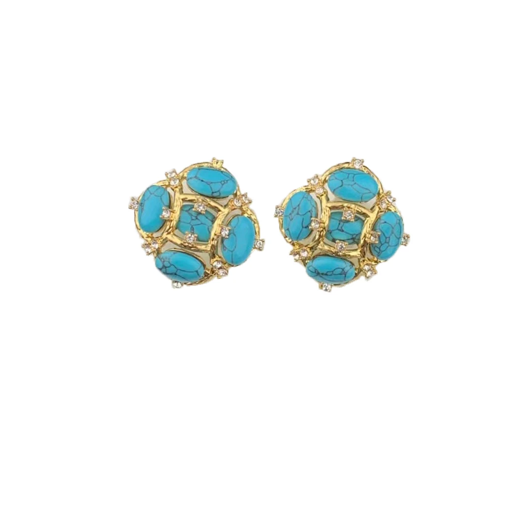 Fashion Trendy Personality  with Natural Stone rhinestone earrings for women's Girl party gift  Jewelry wholesale