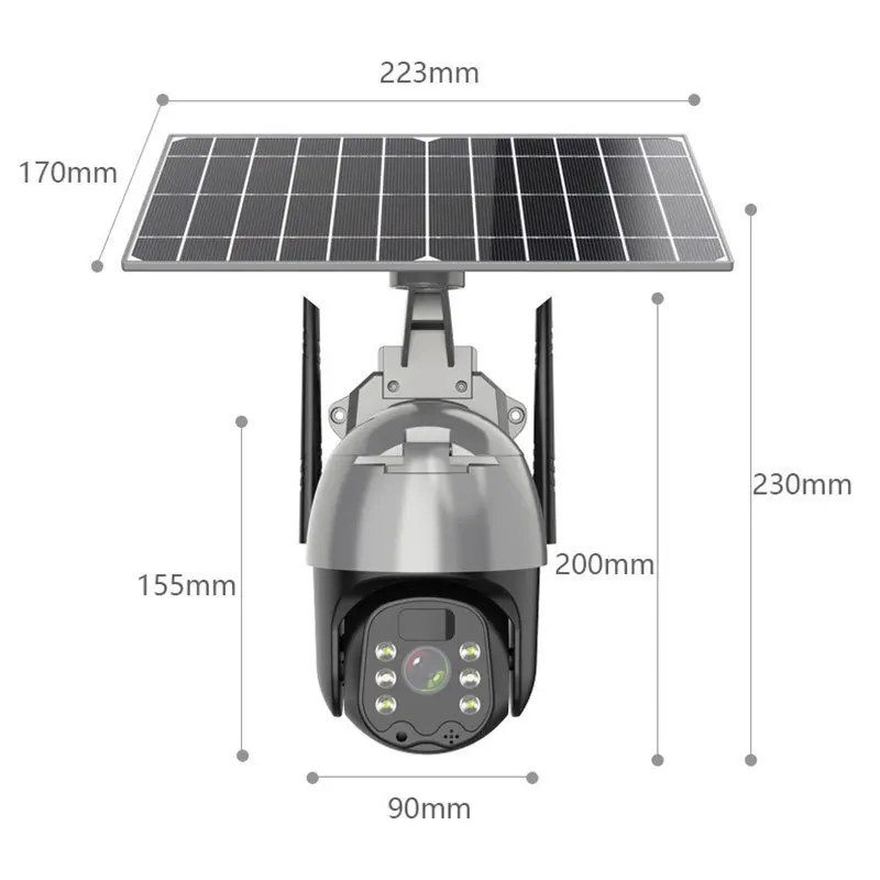 Wireless WiFi network 4G solar monitoring camera mobile phone remote 360 degree high-definition solar monitoring