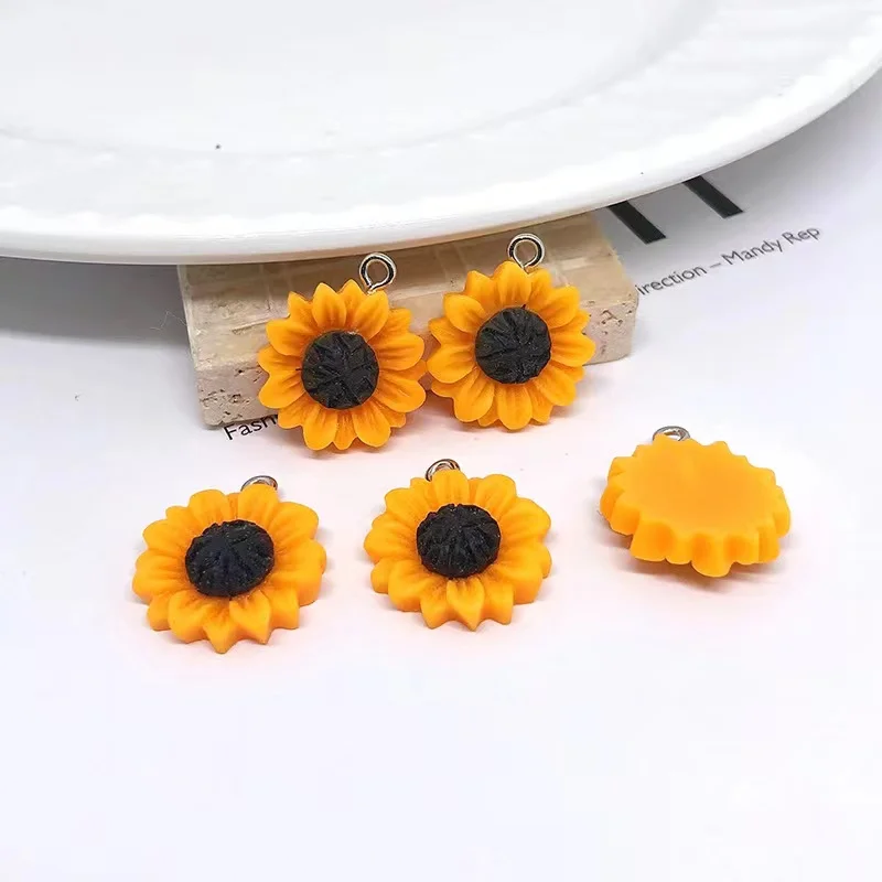 10pcs 25/30mm Simulation Sunflower Cute Charms For Pendant DIY Earrings Necklace Jewelry Accessories Finding