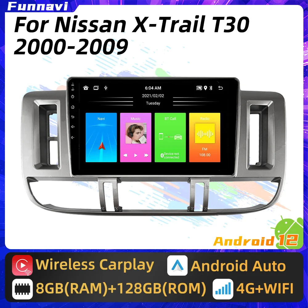 

Автомобильный радиоприемник на Android для Nissan X Trail X-Trail 1 T30 2000 - 2009 2 Din мультимедиа FM RDS WIFI GPS-навигация стерео Carplay авто