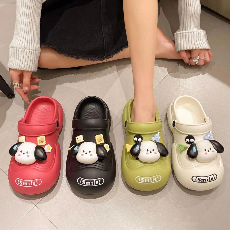 

Шлепанцы женские домашние на плоской подошве, модные дизайнерские сандалии с мультяшным рисунком, милые летние пляжные шикарные элегантные босоножки на платформе для девушек