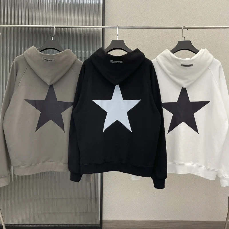 

Essentials pullover classic fashion brand five-star big print high quality sweatshirt hip-hop loose unisex oversize hoodie