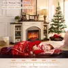 72" Electric Fireplace,FarmhouseTV Stand for TVs Up To 80 Inch, Entertainment Center with Storage for Bedroom,Fireplace TV Stand 5