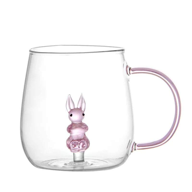 3D Cartoon Animal Shape Glass Cup Home Single Layer