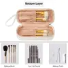 Ethereal Small Makeup Bag, Cosmetic Bag Double Layer Makeup Organizer Bag Large Capacity Makeup Pouch Travel Toiletry Bag Access 4