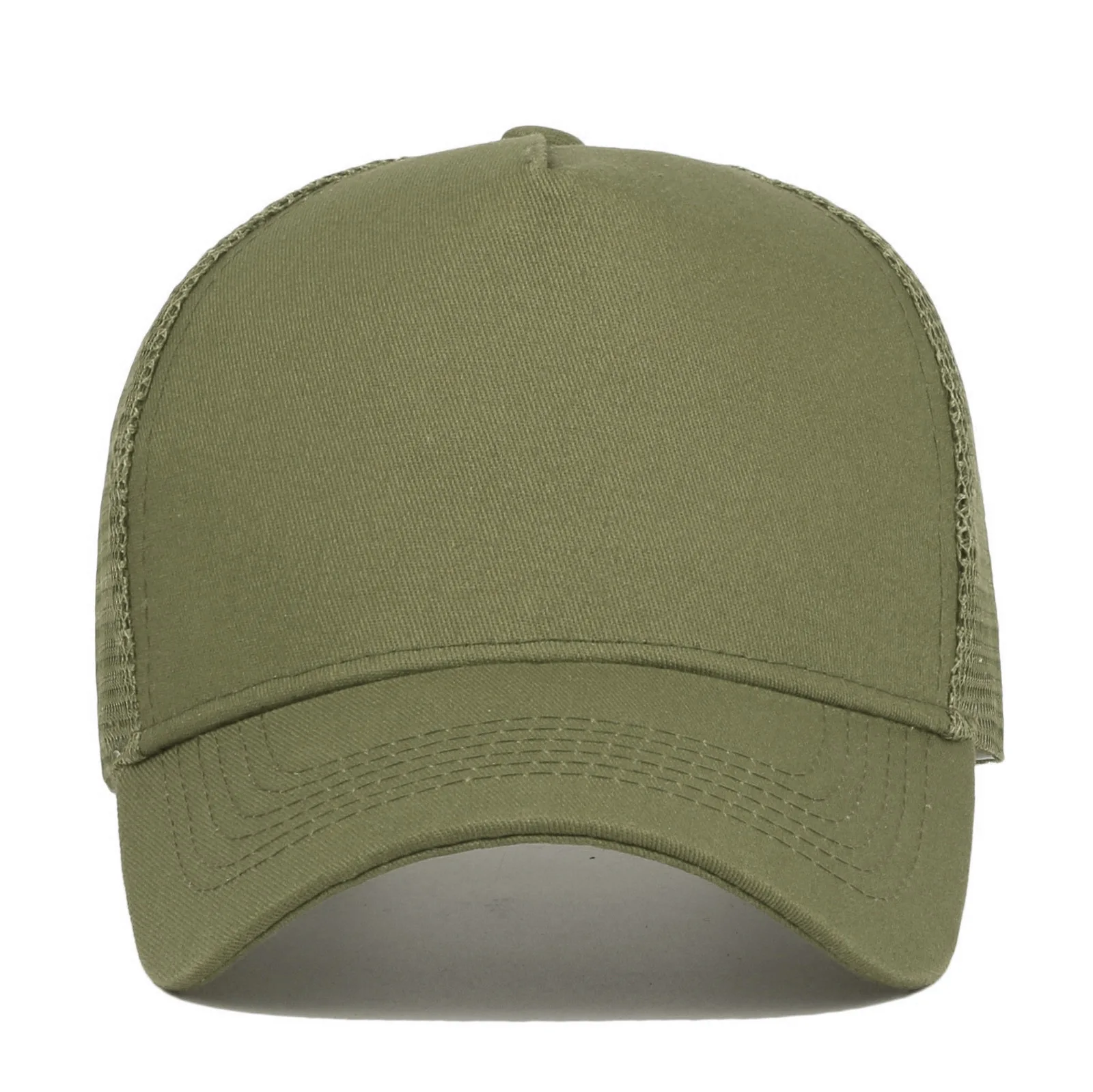 Baumwolle 5-Panel Mesh Baseball Cap für Männer individuelles Logo atmungsaktive Trucker Hut Sommer Frauen verstellbare einfarbige Schirmmützen – Detail 11