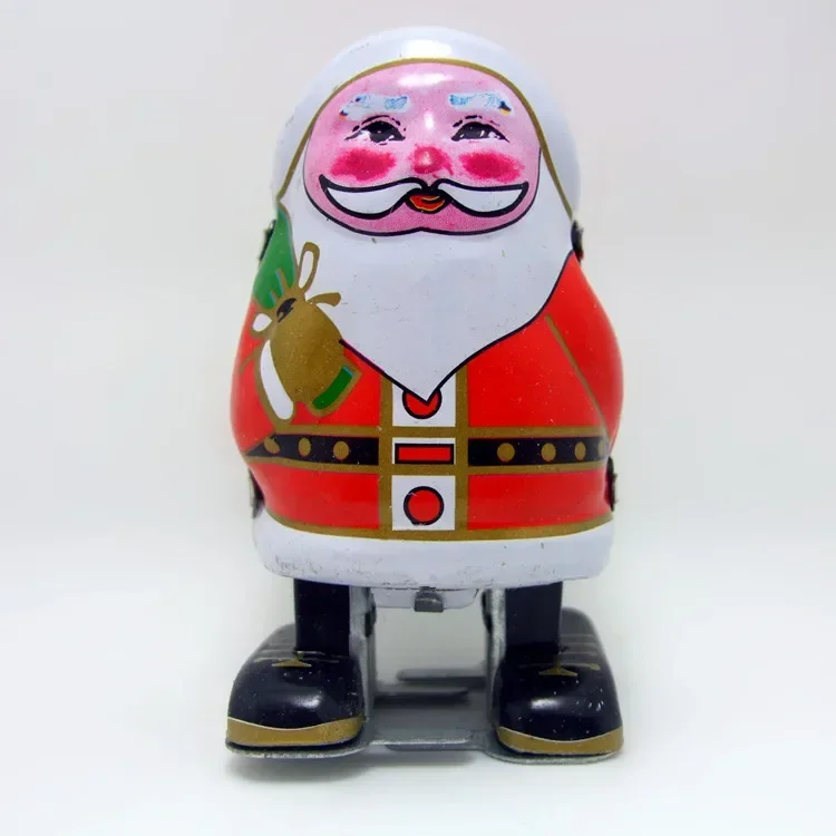 

[Funny] Adult Collection Retro Wind up toy Metal Tin Father Christmas Mechanical toy Clockwork toy figures model kids gift