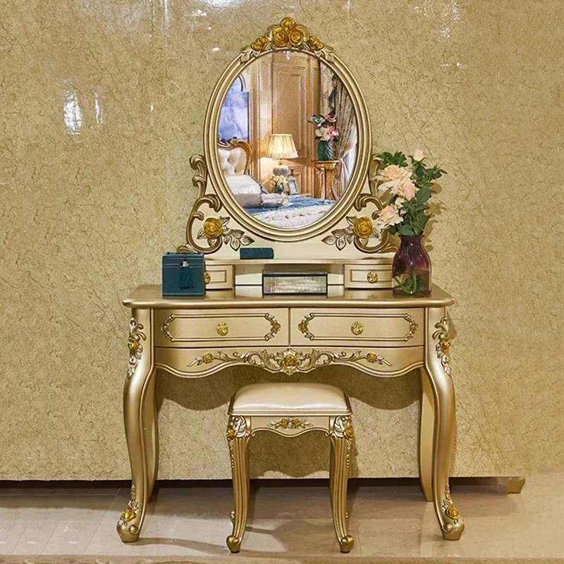 Large Princess Master Bedroom Set Double Villa High Luxury Human Bedroom Set Wooden Sleeping Letti