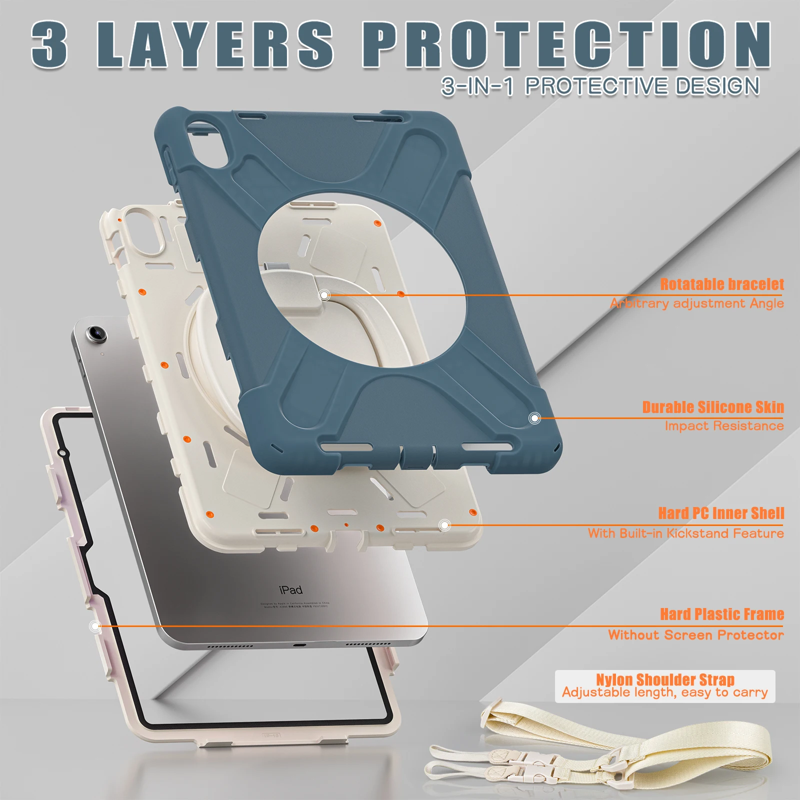 Universal Rotating Stand Hybrid Armor Case