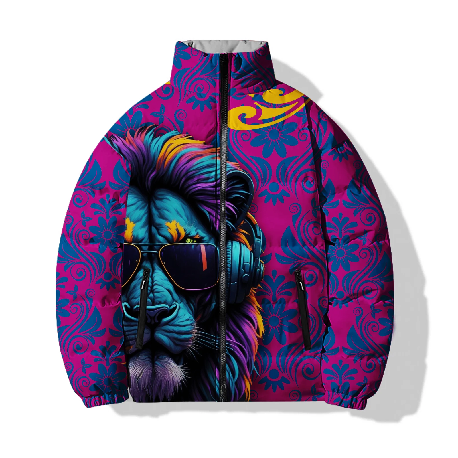 thumbnail image 1 of Abrigo de invierno para hombre con estampado 3D de zorro y conejo, chaqueta de invierno para hombre 2024, abrigo frío con estampado de ciervos, exquisito y cálido, 1 of 5