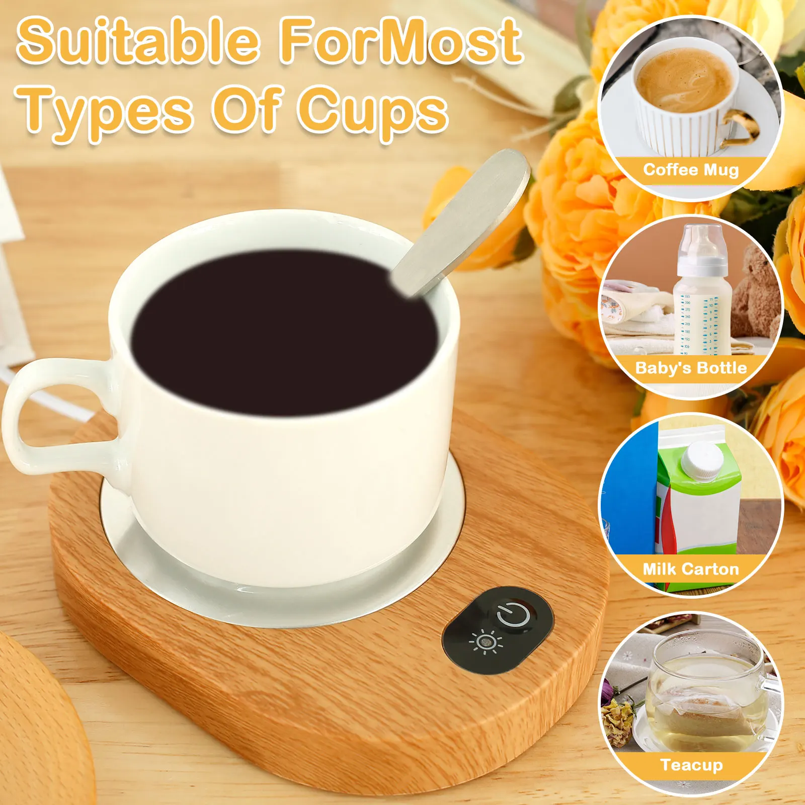 New Electric Coffee Cup Warmer Portable USB Mug Warmer 55-65℃ Constant Temperature Coffee Cup Heater Easy to Use