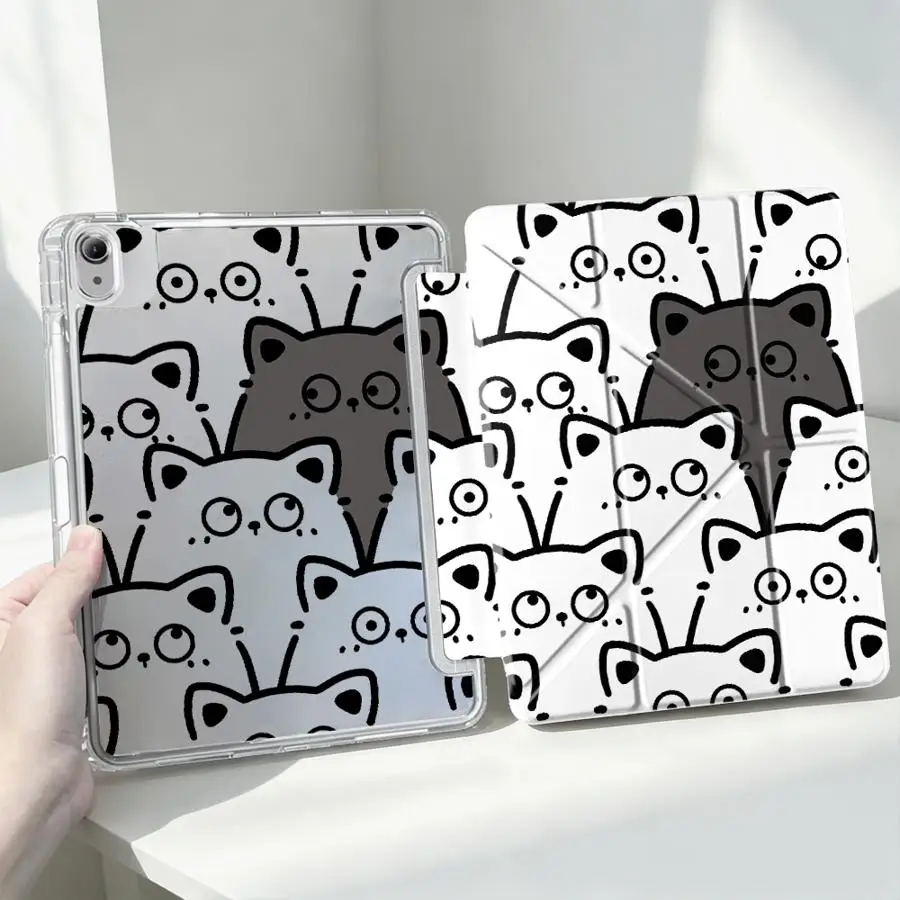 Cute Cartoon Kitty Tablet Case with Pen Slot Cover