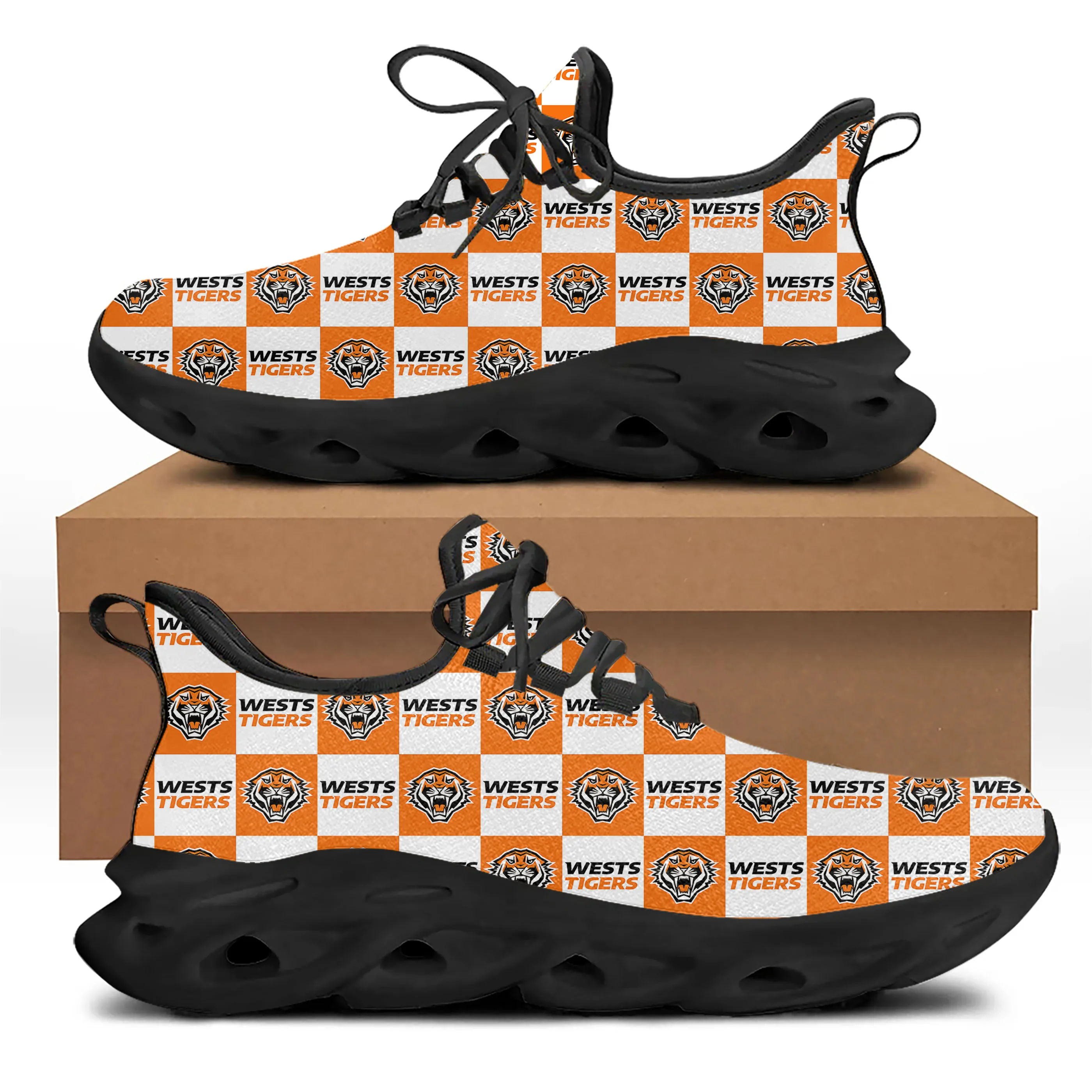 

Wests Tigers Australian Rugby Flats Sneakers Mens Womens Sports Running Shoes High Quality DIY Sneaker customization Shoe