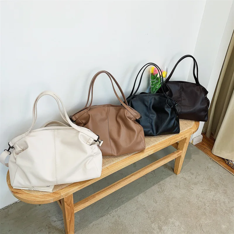 Grandi borse tote nere da donna Borsa shopper grande Hobo Borsa spaziosa Borsa a tracolla in morbida pelle di qualità Borsa a tracolla da viaggio da donna - immagine 6