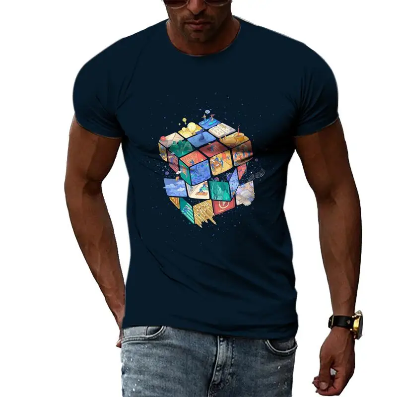 

New Tide Summer Fashion Cool Picture T-shirts Casual Print Tees Hip Hop Personality Round Neck Short Sleeve Tops