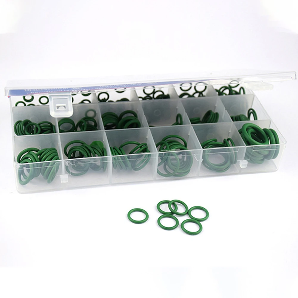 Rubber O Rings Sealing Gasket Rubber Washers Keycap O Rings Silicone O Rings Rubber Grommet Kit Rubber Grommet Rubber O-Ring Gasket 18 Sizes Sealing Ring Kit For Car A/C System R134a Air Conditioning Gasket Washer Set