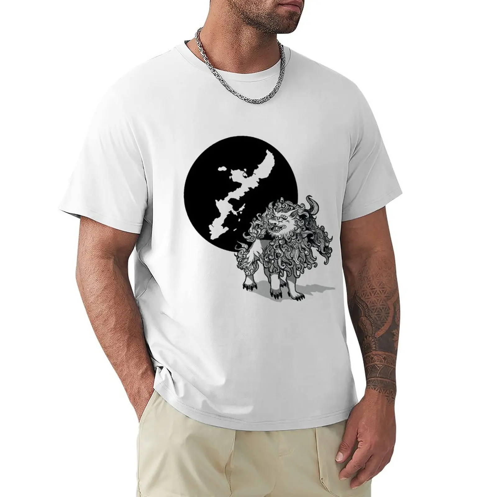 오키나시 씨씨독 섬 티셔츠, 나만의 플러스 사이즈 상의, 크고 키 큰 티셔츠, 남성 커스텀 디자인 