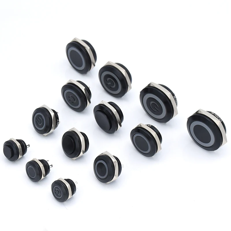12Mm 16Mm 19Mm 22Mm Ultra Corto Micro Corsa Interruttore A Pulsante In Acciaio Inossidabile Con Lampada A Led Impermeabile Autoripristinante/Momentane
