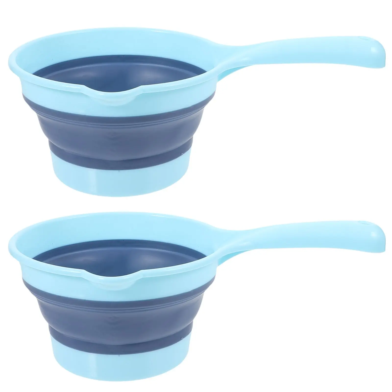 2 Pcs Folding Spoon Mug Pale and Dipper Bath Jug Clear Cup Sink Faucet Portable Bailer Hanging Water Ladles Household Soap