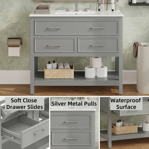 36" Bathroom Vanity with Sink 6