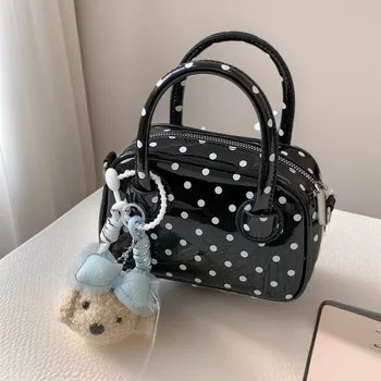 Borsa Donna a Pois 2026 Nuovo Stile Primavera Moda Borsa a Tracolla a Spalla a Mano a Forma di Cuscino in Morbida Pelle Sintetica