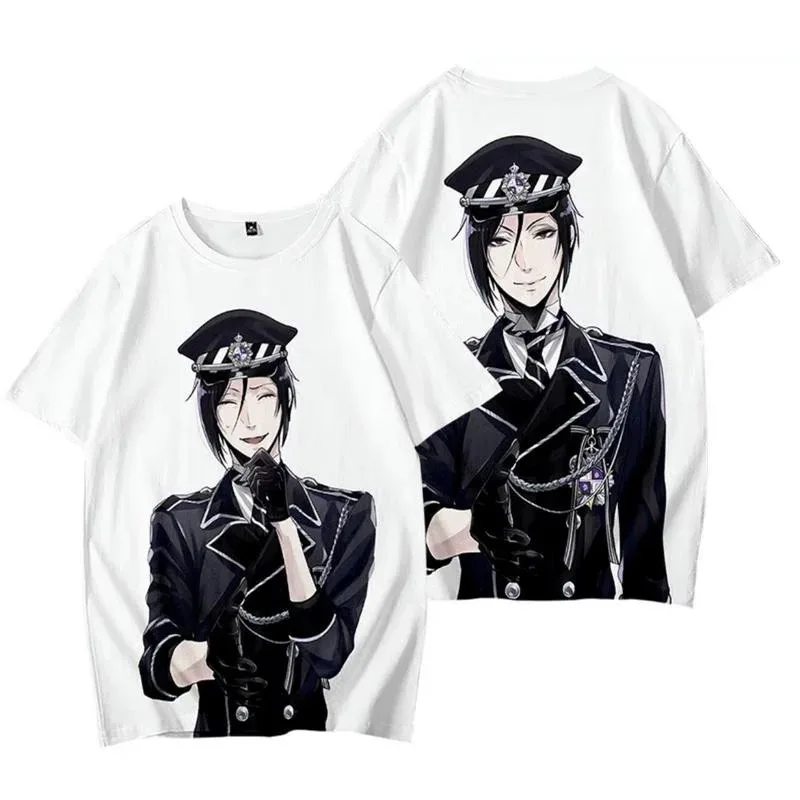 Black butler anime 3d t-shirt clothing men women t-shirts tops o-neck short sleeve harajuku unisex t-shirts t-shirt