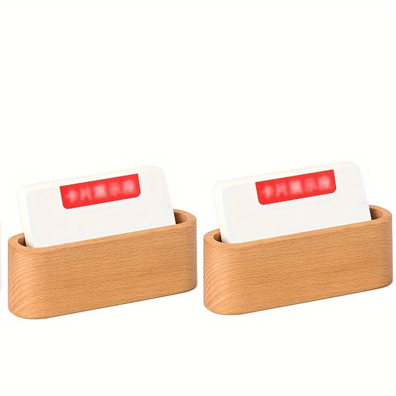 나무 명함 케이스, 창의적인 데스크탑, 명함 홀더 사무실 비즈니스 보관함 간단한 사무용품
