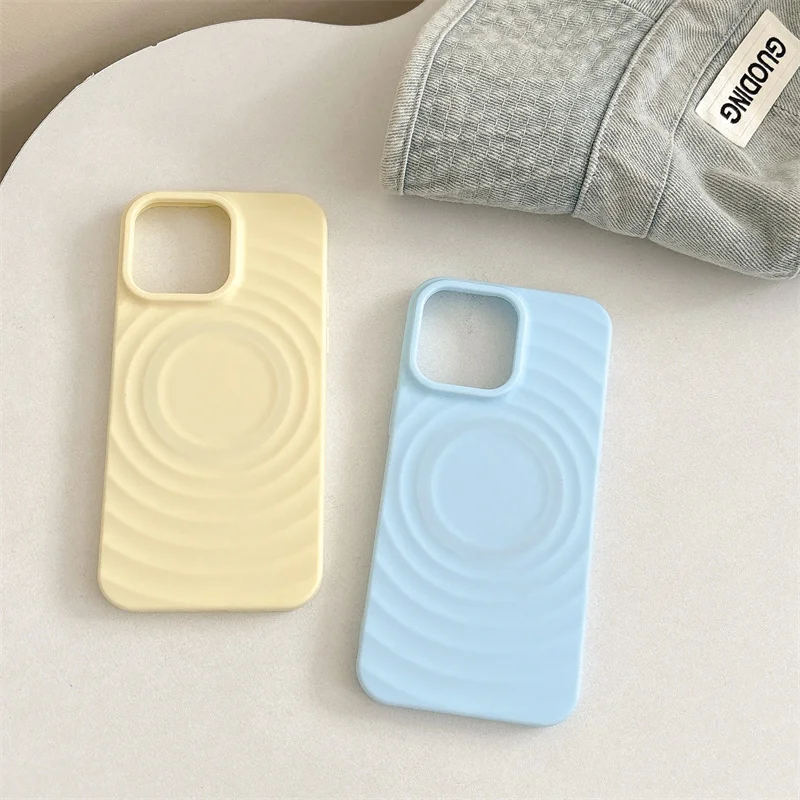 3D Water Ripple Liquid Silicone Magsafe Phone Case For iPhone