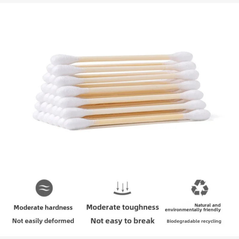 Double Head Bamboo Cotton Buds 200 Pcs/Box Makeup Nose Ear Cleaning Pet Care Art & Crafts