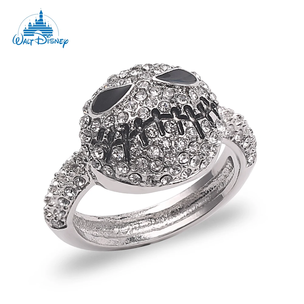 Film Disney The Nightmare Before Christmas Ring Skull Jack Full Diamond Rings Fashion Luxury Creative Finger Jewelry Gift