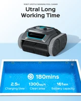 Robot Swimming Pool Cleaner Cordless APP Control Rechargeable Lithium Battery 6400mAh Route Planning for Tiles,PVC,Mosaic,Cement 2