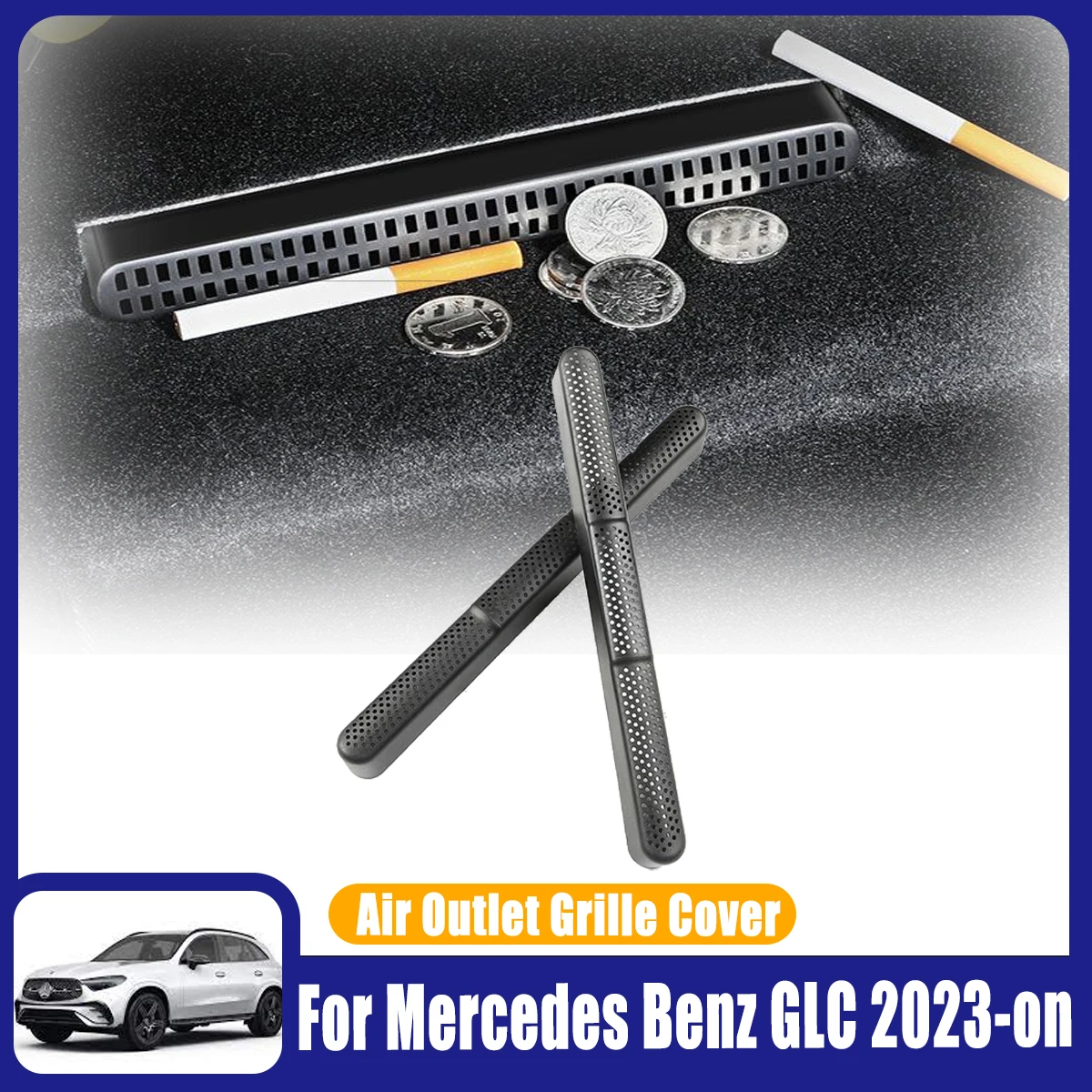 

Air Outlet Vent Cover For Mercedes Benz GLC X254 C254 2023-ON Car Condition Trim Under Seat Protectior Accessories ABS Mesh Dust