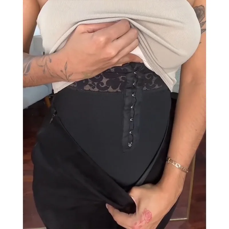 Women High Waist Lace Abdominal triangle Pants Postpartum Tummy Control Panties Slimming Hip Lifting Body Shaper Waist Trainer