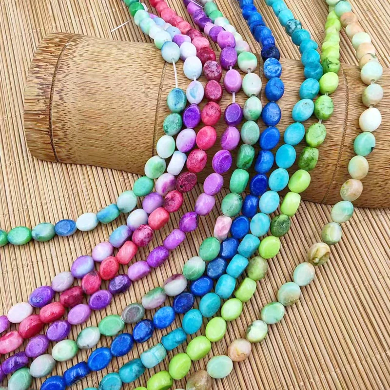 

New Natural Quartz Stone 6x8mm Denier Shaped Loose Bead DIY Bracelets Necklaces Women's Earrings Jewelry AccessoriesWholesale