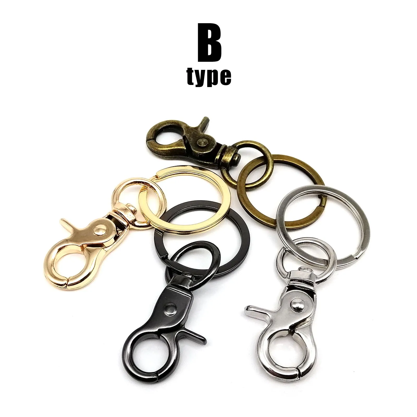 Split Key Rings with Swivel Trigger Lobster Claw Clasp