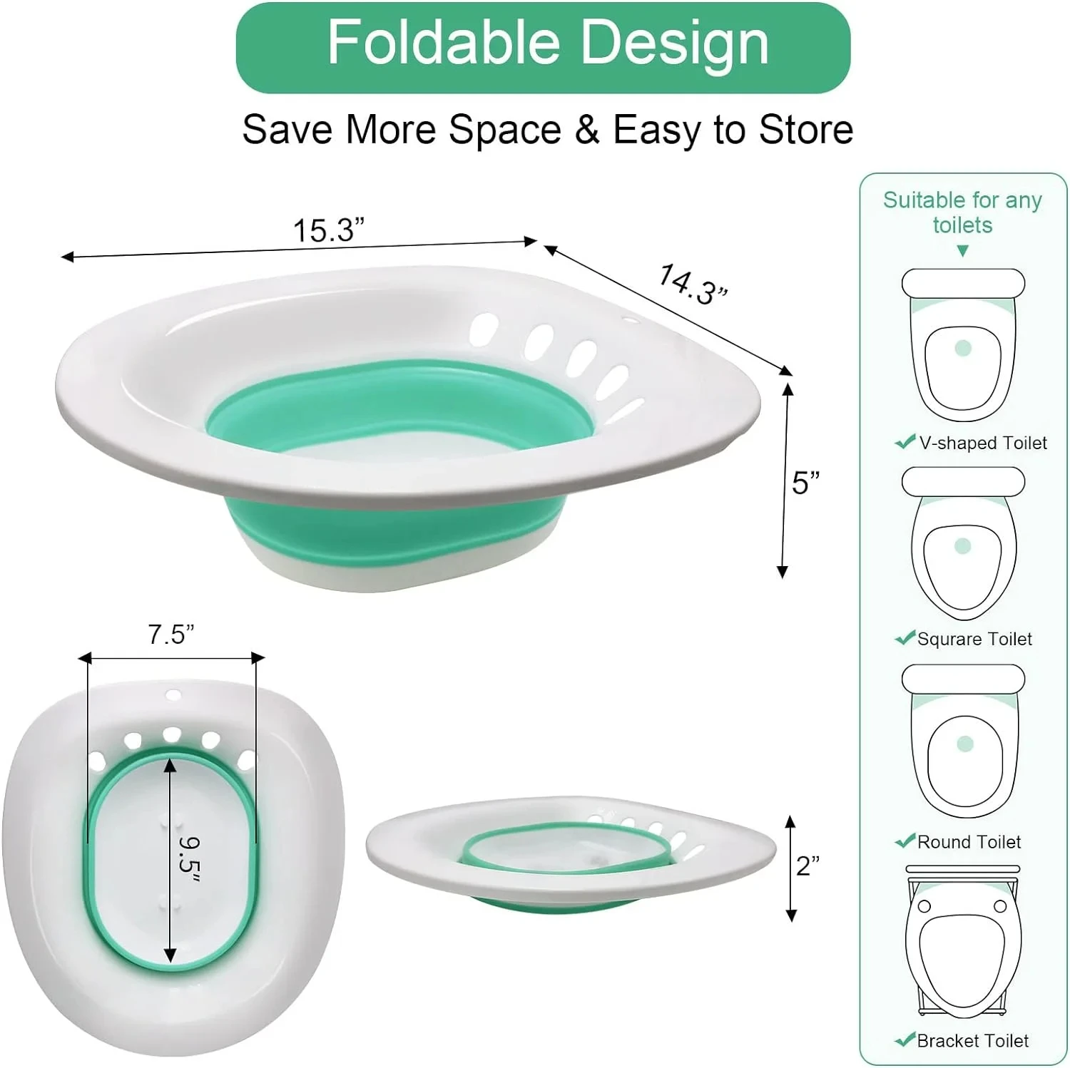 WC pieghevole Lavabo per allattamento Maternità Donne incinteBidet Glutei privati Sedile per sciacquone Comodo sollievo dal dolore Sicuro e igienico - immagine 4