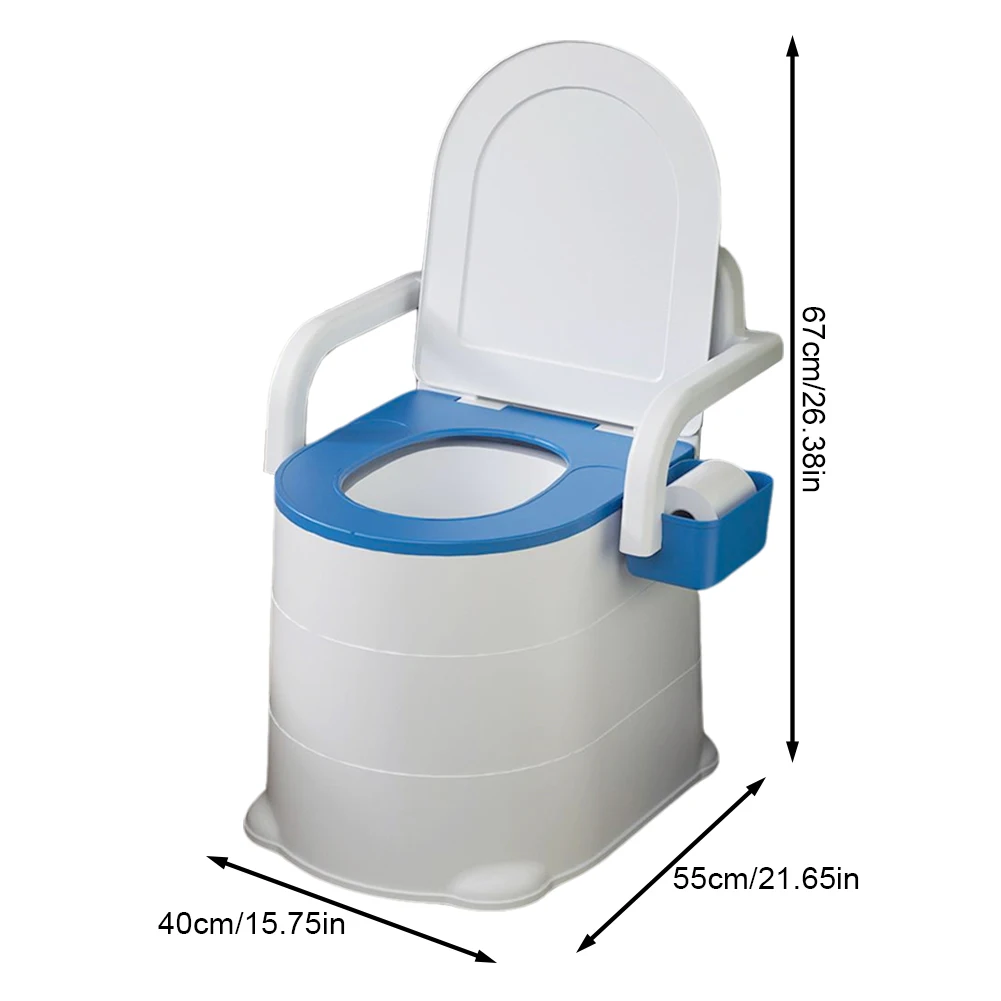 Bedside Commode Portable Squat Toilet Heavy Duty Bedside Toilet Non Slip Portable Commode Toilet with Armrest for Seniors 6