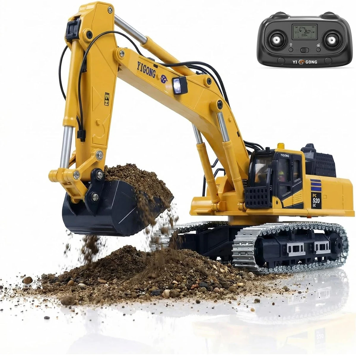 Excavatrice RC 1/50 Métal 2.4GHz - Pelle Mécanique Télécommandée YG520
