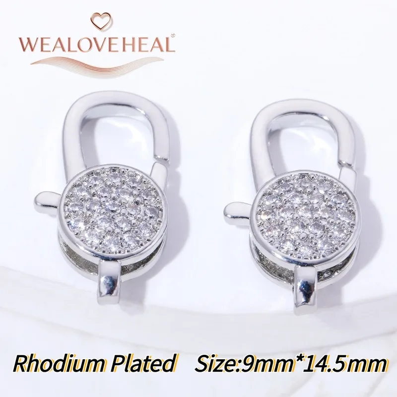 Modischer Zirkon-Blumen-Verschluss, 18K Vergoldeter Messing-Metallverschluss für DIY Handgemachte Schmuckherstellung Zubehör – Detail 27