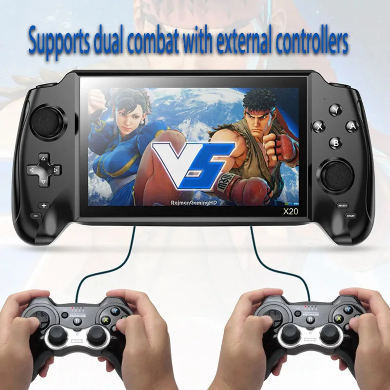 Portable Handheld Game Player with L/R Analogues, Classic Game Emulators, Fighting Arcade, Built-in 5400mAh Battery, 7 Inch - 5