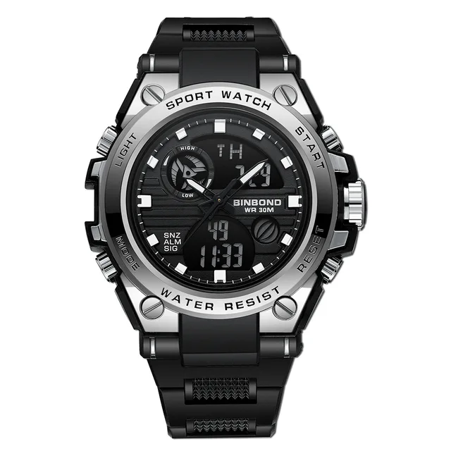 Relógio masculino multifuncional esportes ao ar livre tendência à prova dwaterproof água luz noturna relógio moda lazer negócios grande mostrador relógio de quartzo