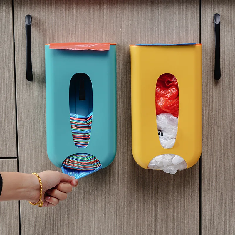 

Home Wall Hanging Garbage Bag Storage Box Plastic Bag Storage Rack Shopping Carrier Bags Dispenser Kitchen Bathroom Accessories