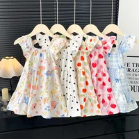 Robe d'été 2026 pour filles à manches volantées, robes de princesse imprimées à volants pour enfants de 1 à 12 ans, vêtements de vacances 1
