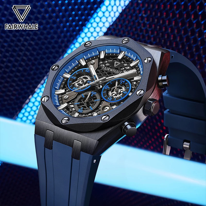 

2023 New Luxury Watch For Mens Fashion Famous Brands Mark Fairwhale Sports Chronograph Luminous Waterproof Quartz WristWatch Man