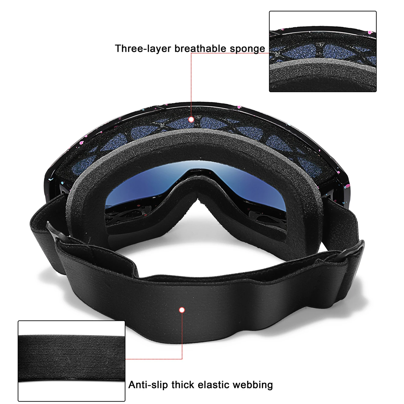 Ski Goggles Snowboard Snowmobile Ski Goggles Outdoor Sport Windproof Double Layers Anti-fog UV400 Eyewer Big Ski Mask