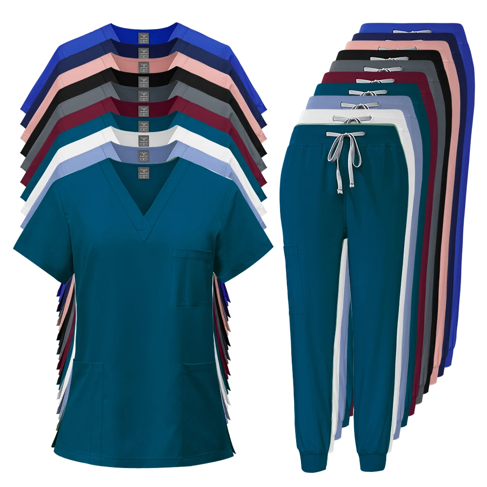 Scrubs Medical Uniforms Woman Surgery Scrubs Sets Nurses Accessories For Hospital Dental Clinic Beauty Spa Workwear Clothes Suit