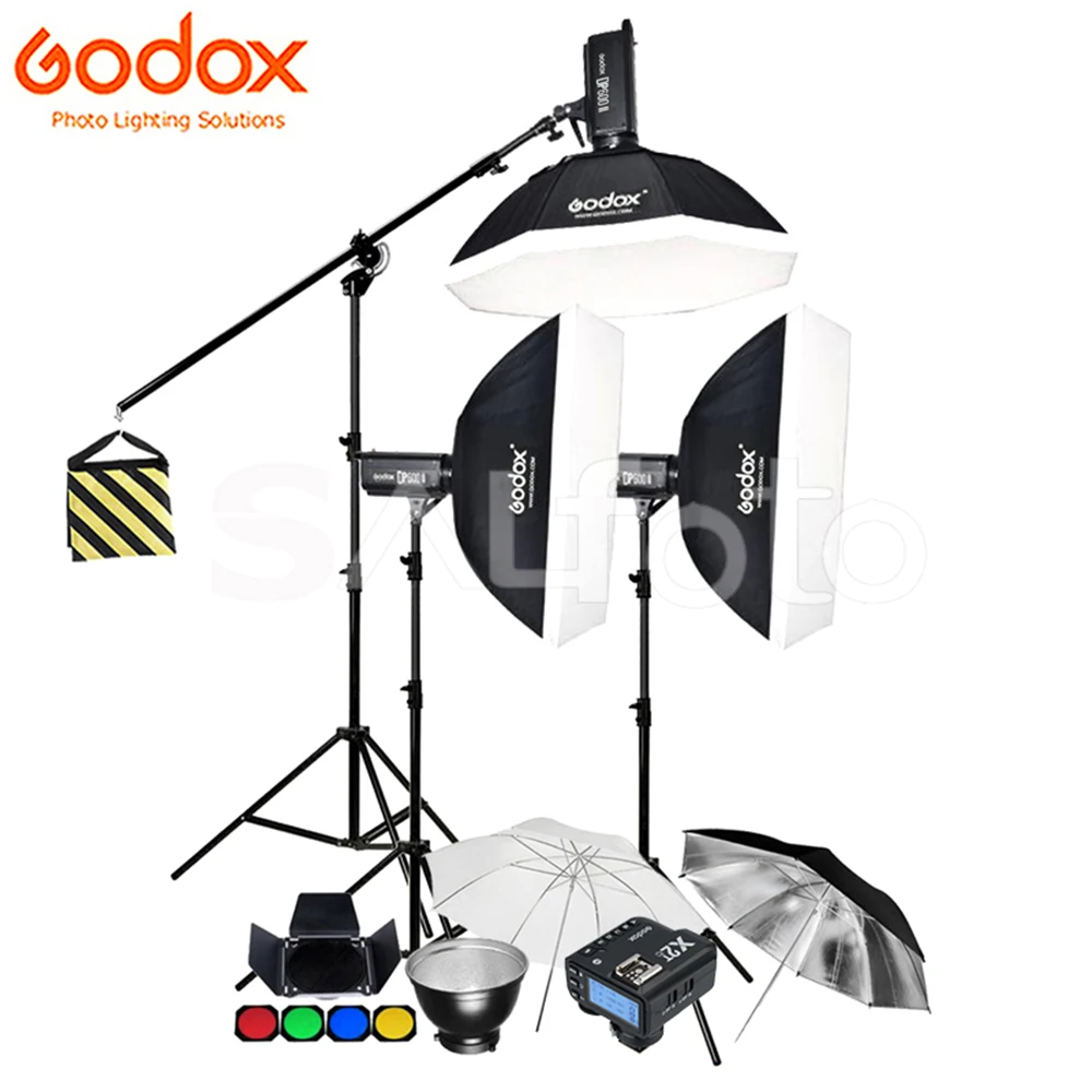 

Godox 3x DP400II 400Ws / DP600II 600Ws 2.4G Wirelss X2T Transmitter Studio Flash Strobe Lighting Kit + Softbox & Light Stand Set