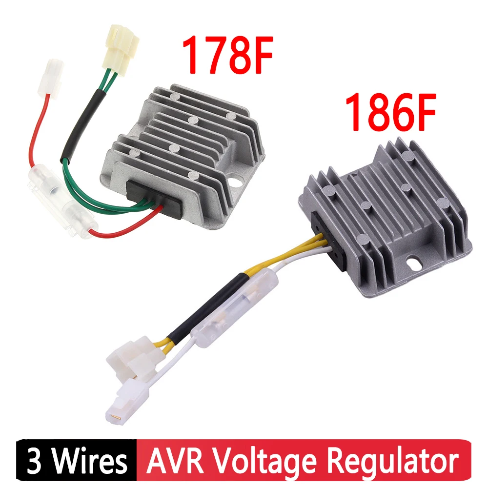 3-4 Wire 12V 178F 186F Generator Adjuster Stabilizer AVR Automatic Voltage Regulator For KDE3500 KDE5000 KDE6500 KDE6700 car generator regulator